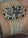 Hairwork bracelet with pearls