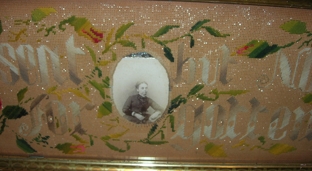 Mourning Sampler with Photograph, c.1880 - Art of Mourning