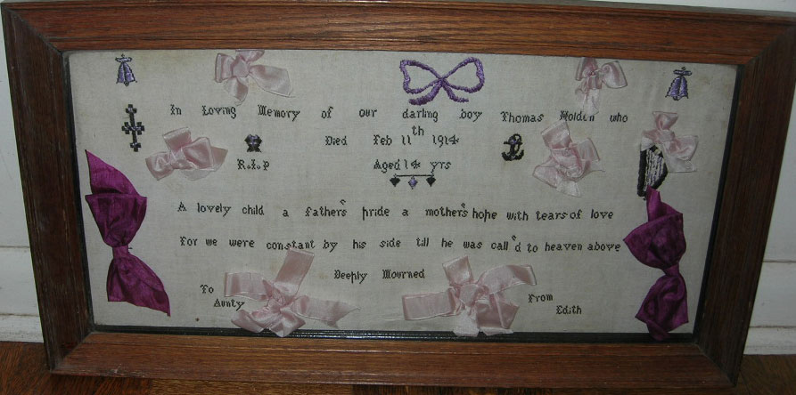 1914 Memorial Sampler - Art of Mourning