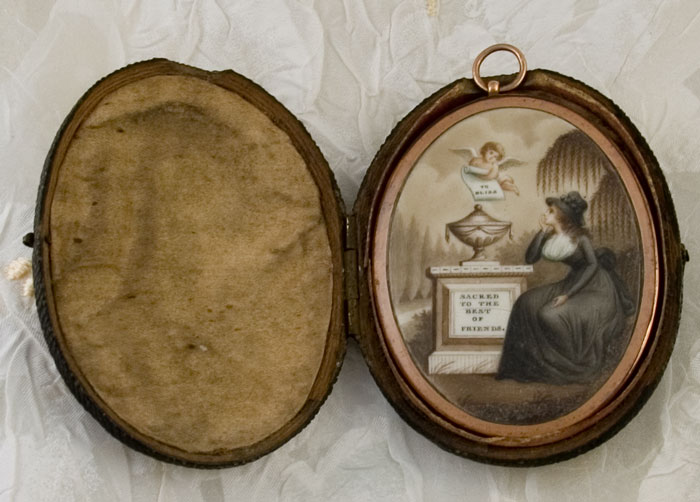 18th Century Mourning MIniature with Contemporary Woman