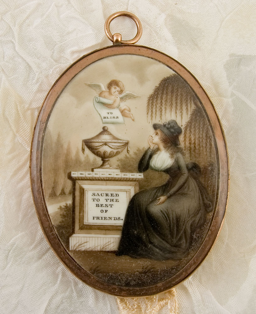 18th Century Mourning MIniature with Contemporary Woman